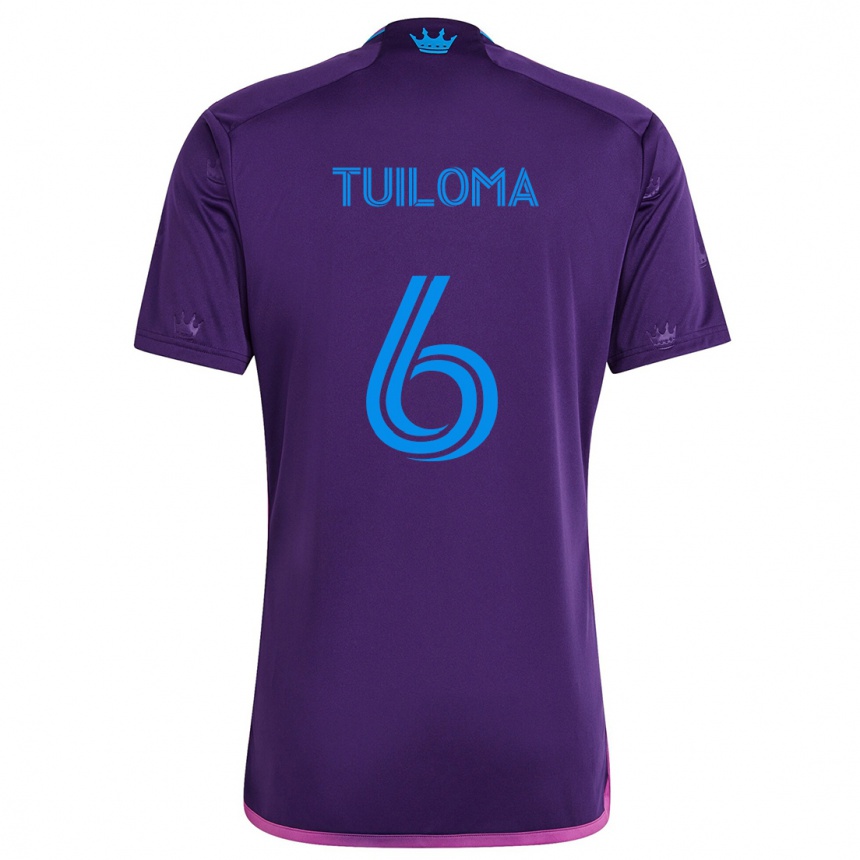 Kids Football Bill Tuiloma #6 Purple Blue Away Jersey 2024/25 T-Shirt