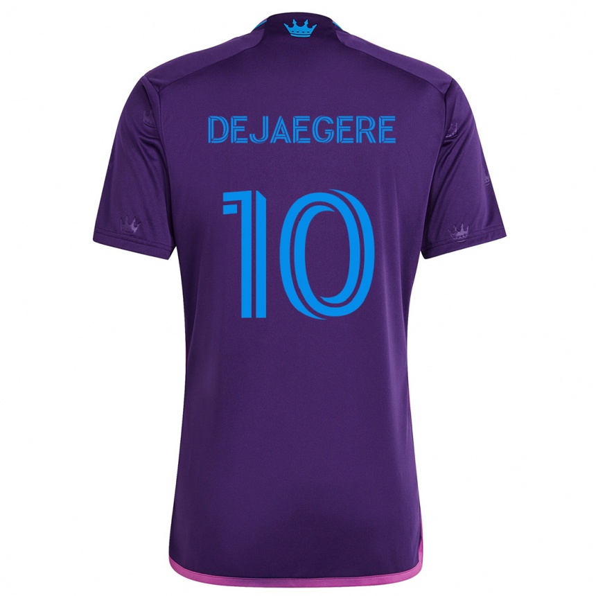 Kids Football Brecht Dejaegere #10 Purple Blue Away Jersey 2024/25 T-Shirt