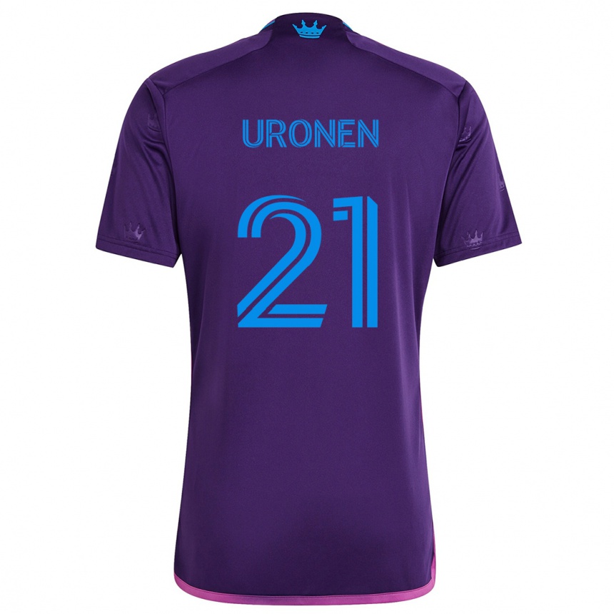 Kids Football Jere Uronen #21 Purple Blue Away Jersey 2024/25 T-Shirt