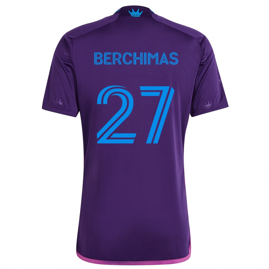 Kids Football Nimfasha Berchimas #27 Purple Blue Away Jersey 2024/25 T-Shirt