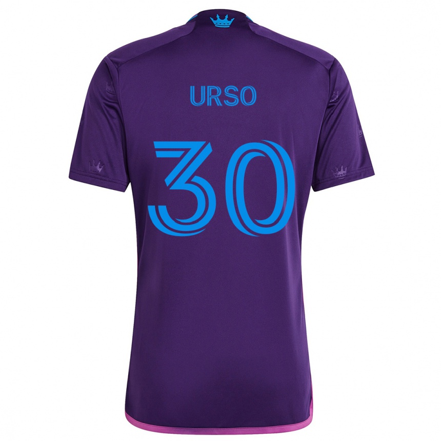 Kids Football Júnior Urso #30 Purple Blue Away Jersey 2024/25 T-Shirt