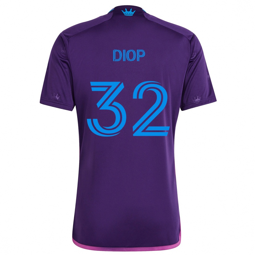 Kids Football Hamady Diop #32 Purple Blue Away Jersey 2024/25 T-Shirt