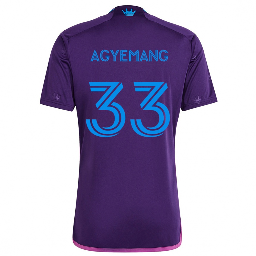 Kids Football Patrick Agyemang #33 Purple Blue Away Jersey 2024/25 T-Shirt