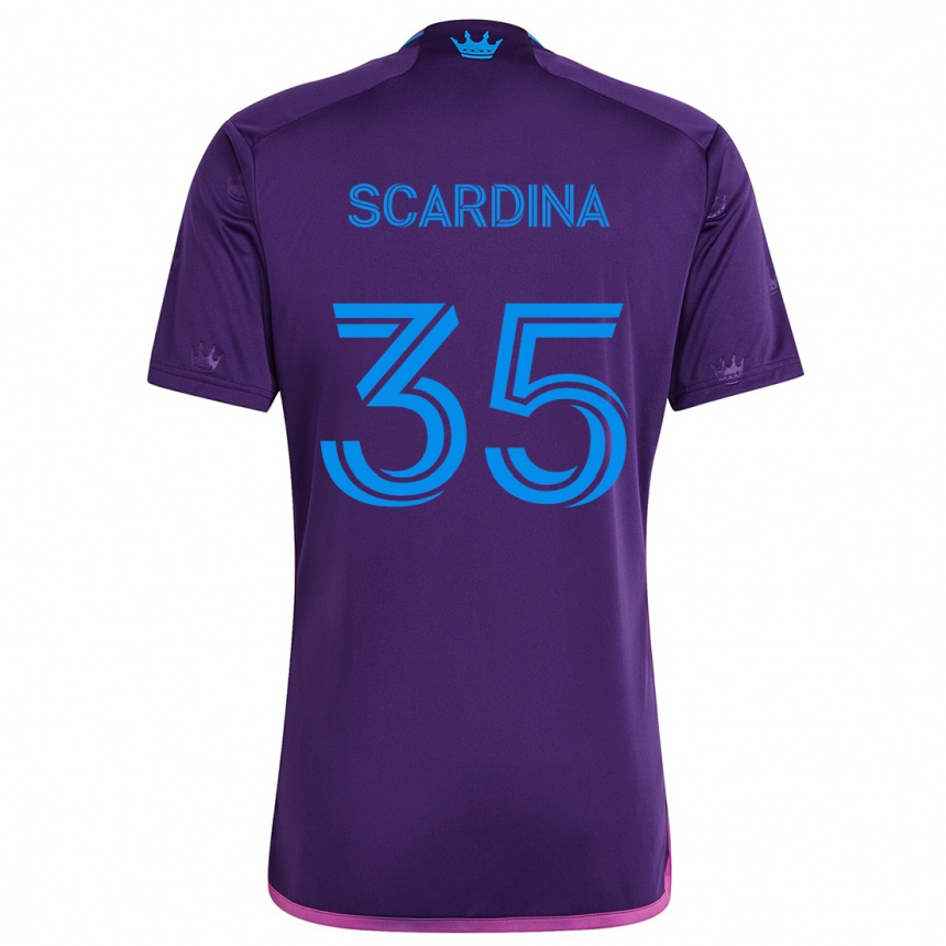 Kids Football Nick Scardina #35 Purple Blue Away Jersey 2024/25 T-Shirt