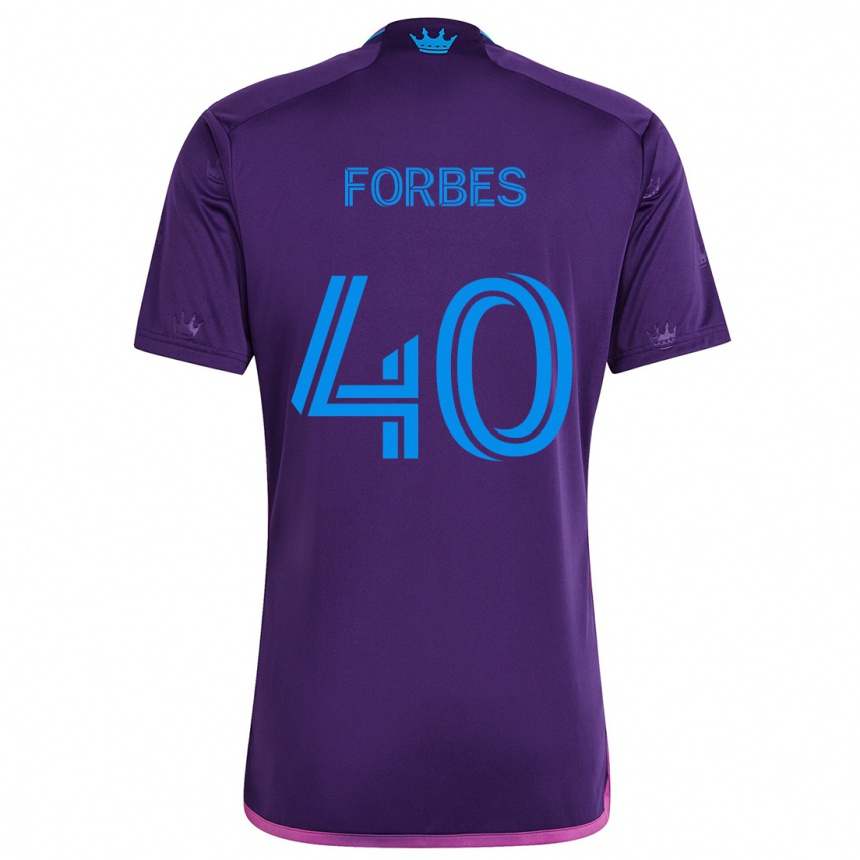 Kids Football Jahlane Forbes #40 Purple Blue Away Jersey 2024/25 T-Shirt