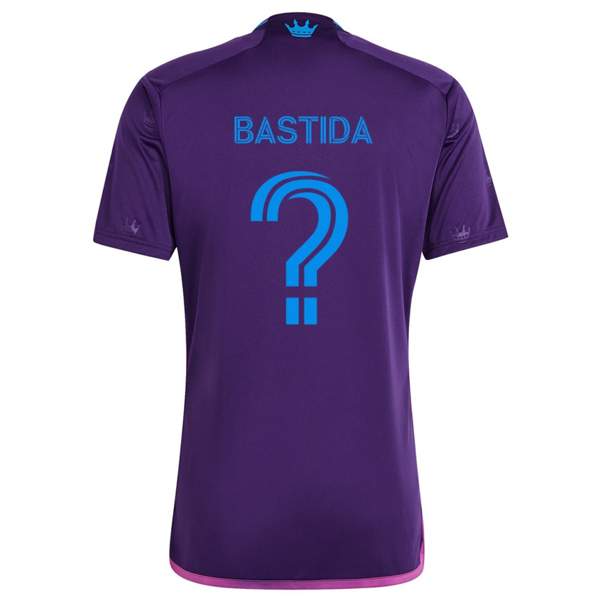 Kids Football Juan Martinez-Bastida #0 Purple Blue Away Jersey 2024/25 T-Shirt