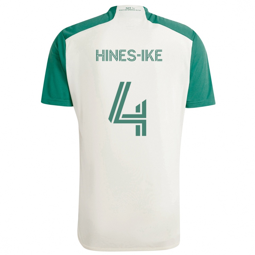 Kids Football Brendan Hines-Ike #4 Tan Green Away Jersey 2024/25 T-Shirt