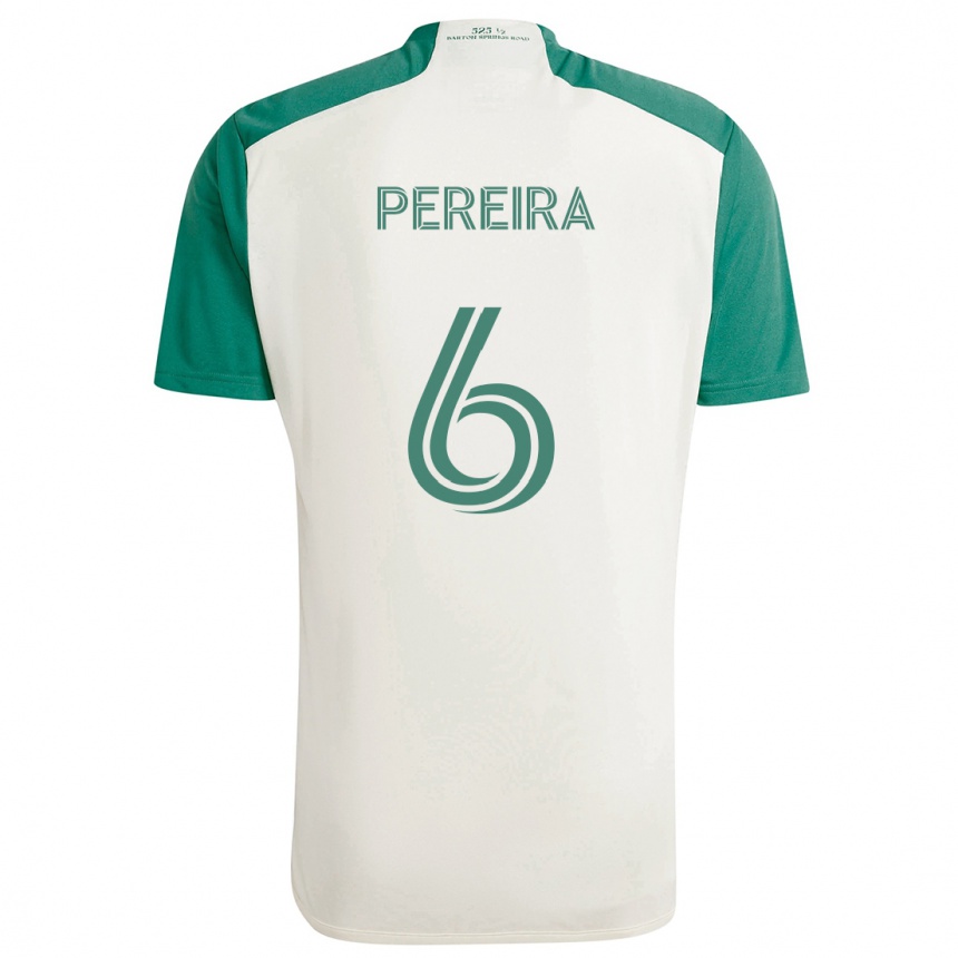 Kids Football Daniel Pereira #6 Tan Green Away Jersey 2024/25 T-Shirt