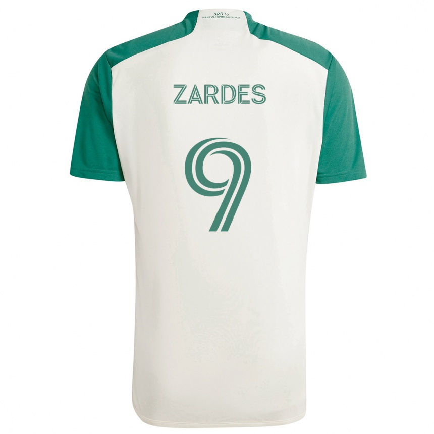 Kids Football Gyasi Zardes #9 Tan Green Away Jersey 2024/25 T-Shirt