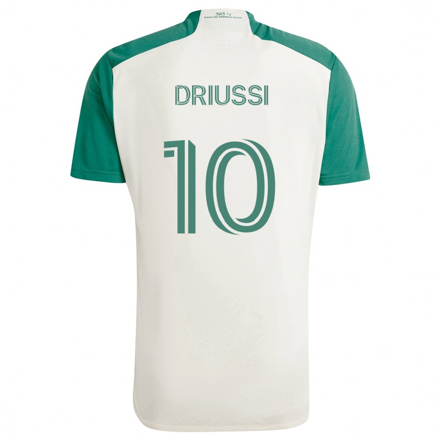 Kids Football Sebastián Driussi #10 Tan Green Away Jersey 2024/25 T-Shirt