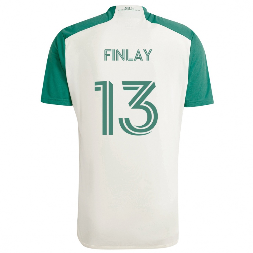 Kids Football Ethan Finlay #13 Tan Green Away Jersey 2024/25 T-Shirt