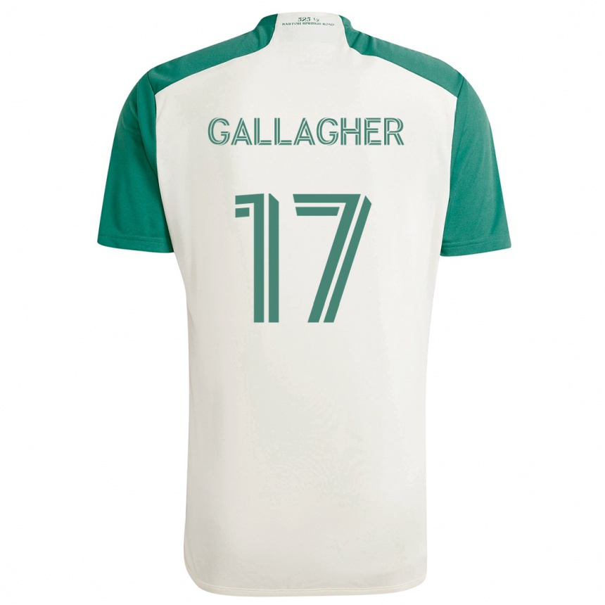 Kids Football Jon Gallagher #17 Tan Green Away Jersey 2024/25 T-Shirt