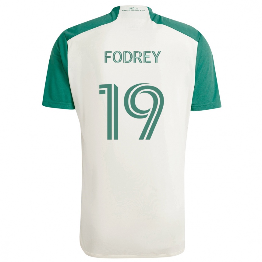 Kids Football Cj Fodrey #19 Tan Green Away Jersey 2024/25 T-Shirt