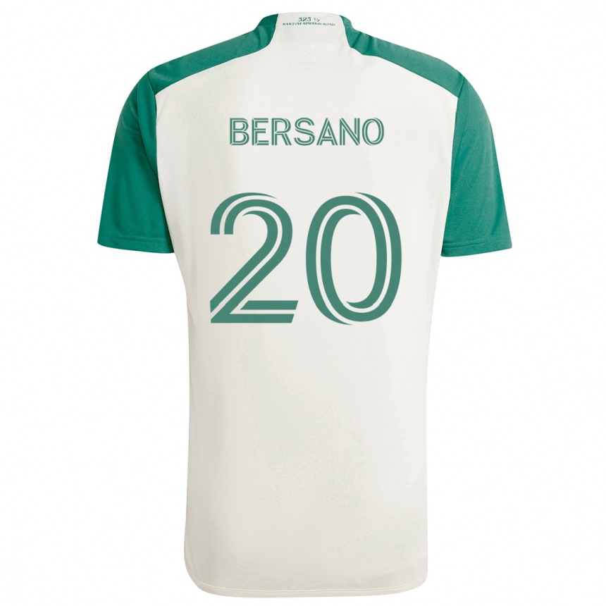 Kids Football Matt Bersano #20 Tan Green Away Jersey 2024/25 T-Shirt