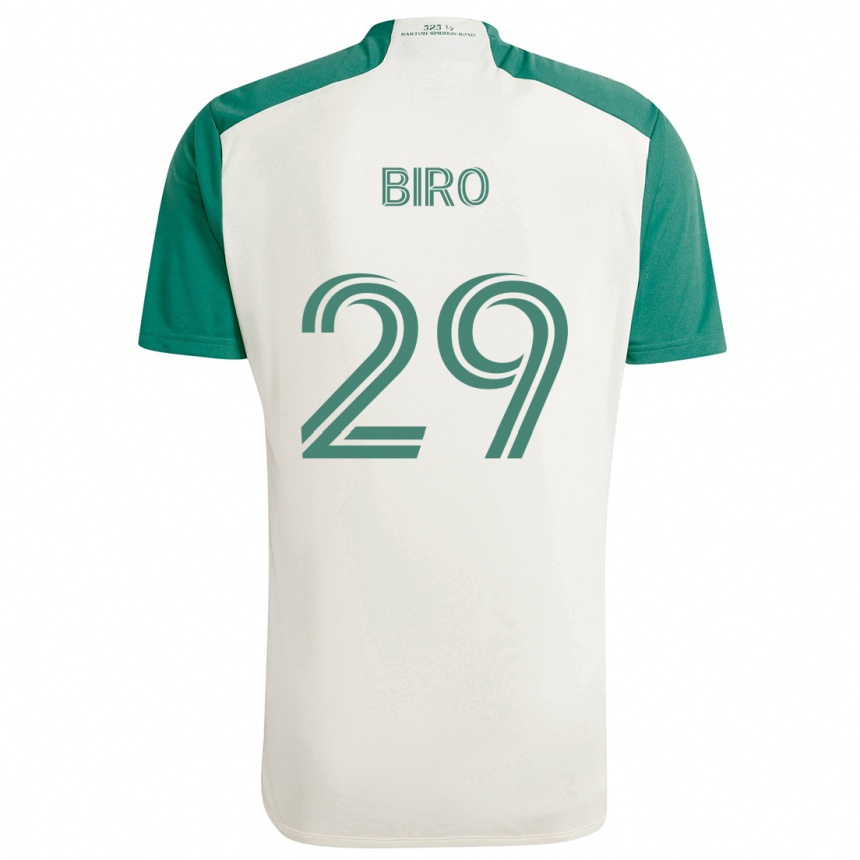 Kids Football Guilherme Biro #29 Tan Green Away Jersey 2024/25 T-Shirt