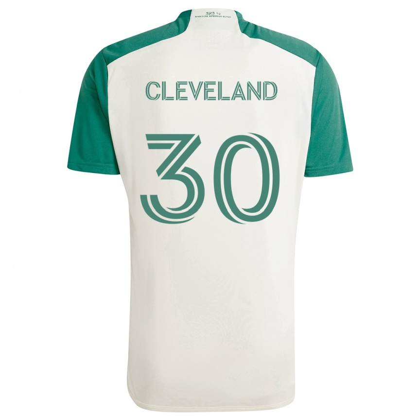 Kids Football Stefan Cleveland #30 Tan Green Away Jersey 2024/25 T-Shirt