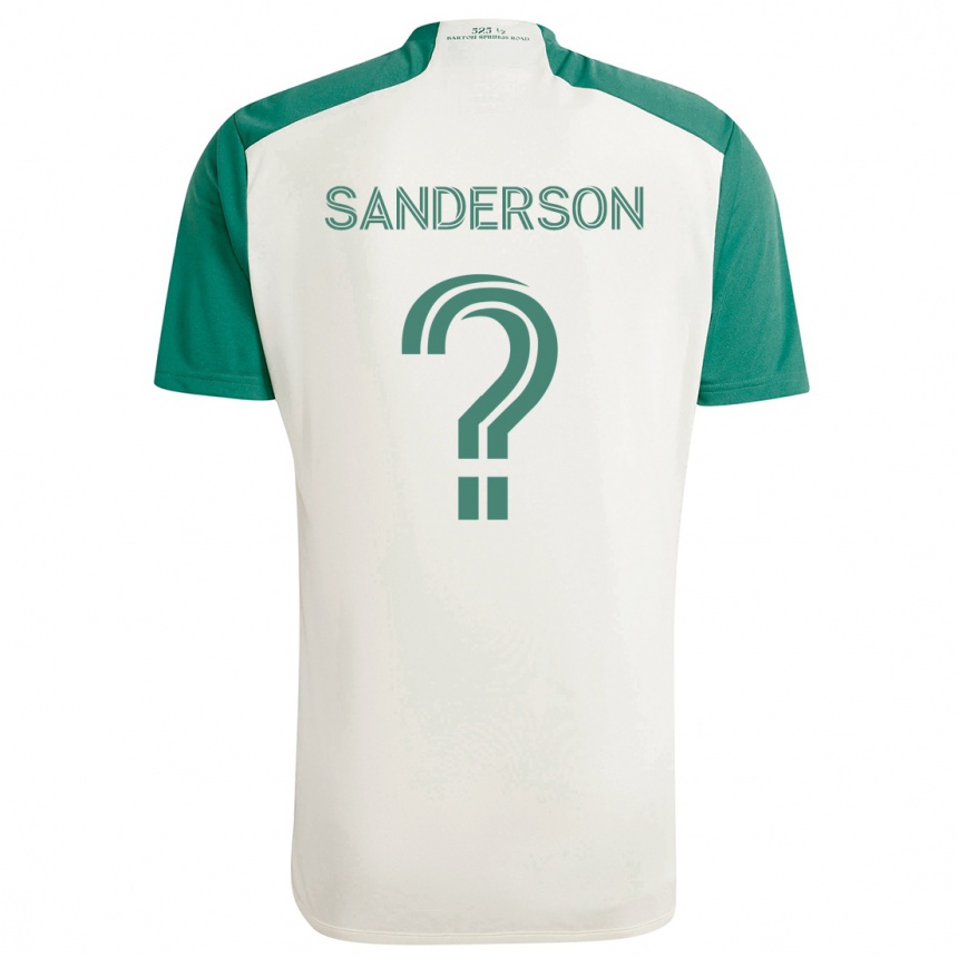 Kids Football Spencer Sanderson #0 Tan Green Away Jersey 2024/25 T-Shirt