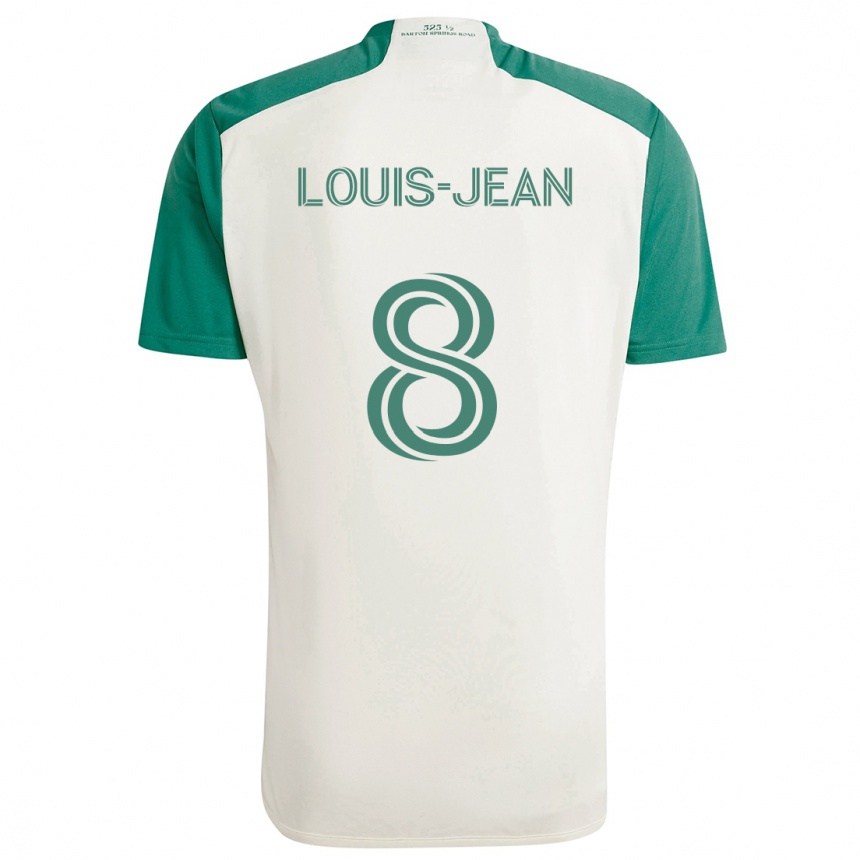 Kids Football Steeve Louis-Jean #8 Tan Green Away Jersey 2024/25 T-Shirt