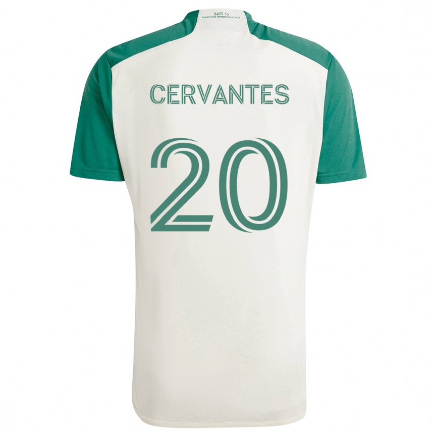 Kids Football Aaron Cervantes #20 Tan Green Away Jersey 2024/25 T-Shirt