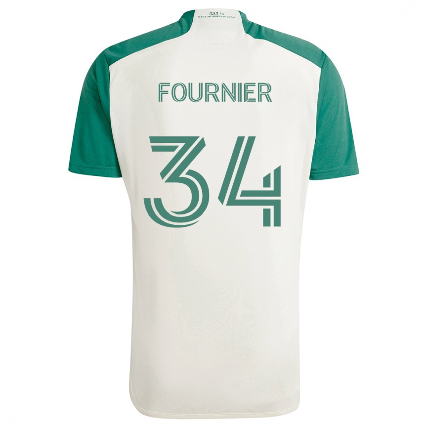 Kids Football Drake Fournier #34 Tan Green Away Jersey 2024/25 T-Shirt