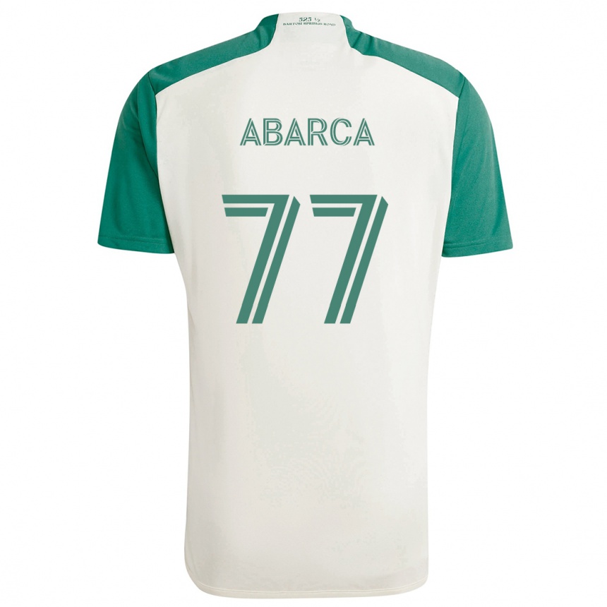 Kids Football Diego Abarca #77 Tan Green Away Jersey 2024/25 T-Shirt