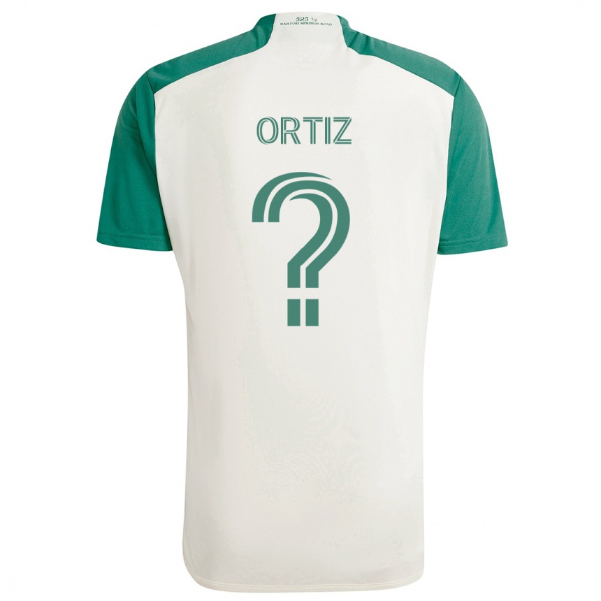 Kids Football Viggo Ortiz #0 Tan Green Away Jersey 2024/25 T-Shirt