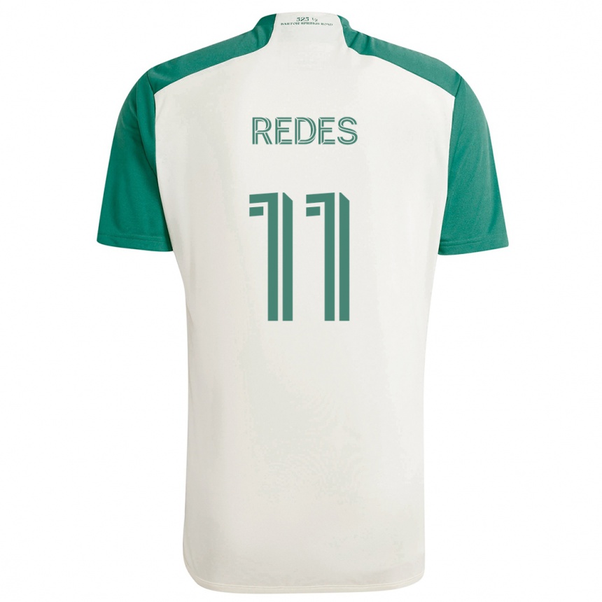 Kids Football Rodney Redes #11 Tan Green Away Jersey 2024/25 T-Shirt