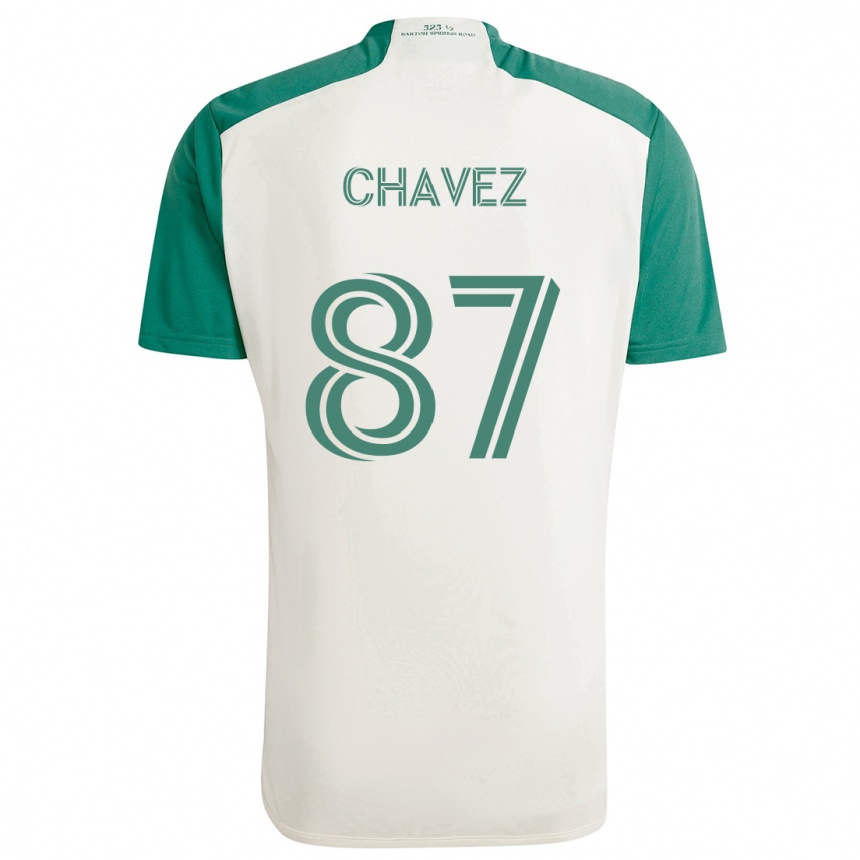 Kids Football Alfonso Ocampo-Chávez #87 Tan Green Away Jersey 2024/25 T-Shirt