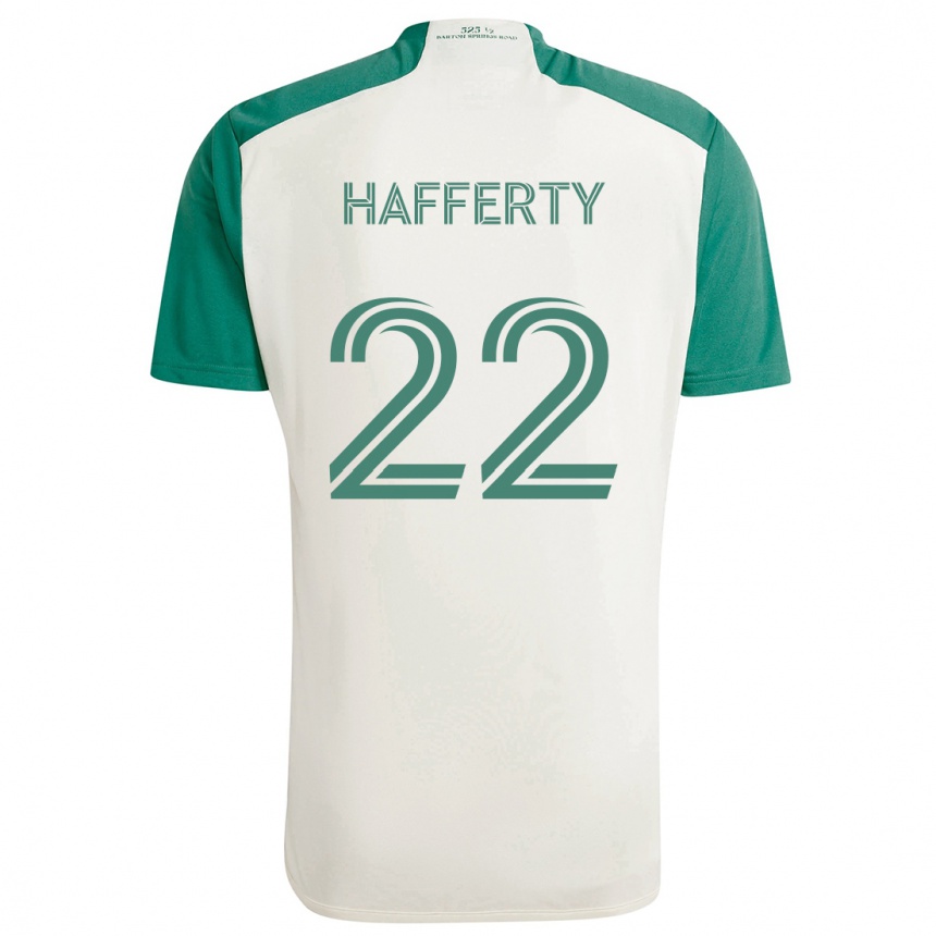 Kids Football Joe Hafferty #22 Tan Green Away Jersey 2024/25 T-Shirt