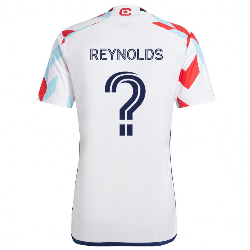 Kids Football Justin Reynolds #0 White Red Blue Away Jersey 2024/25 T-Shirt