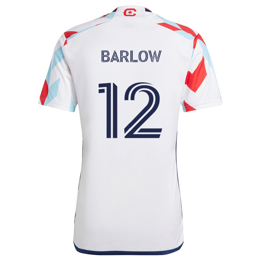 Kids Football Tom Barlow #12 White Red Blue Away Jersey 2024/25 T-Shirt