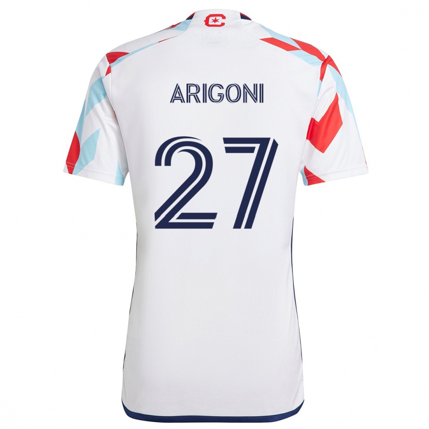 Kids Football Allan Arigoni #27 White Red Blue Away Jersey 2024/25 T-Shirt