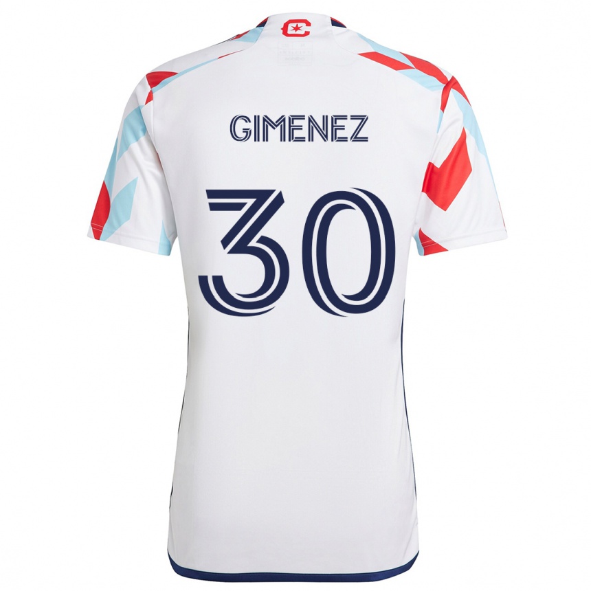 Kids Football Gastón Giménez #30 White Red Blue Away Jersey 2024/25 T-Shirt