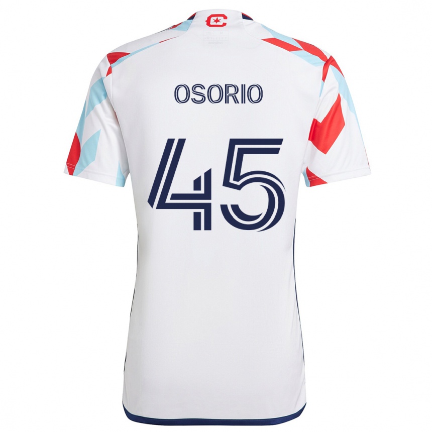 Kids Football Harold Osorio #45 White Red Blue Away Jersey 2024/25 T-Shirt