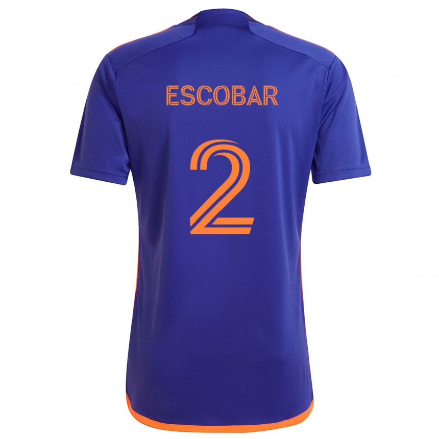 Kids Football Franco Escobar #2 Purple Orange Away Jersey 2024/25 T-Shirt