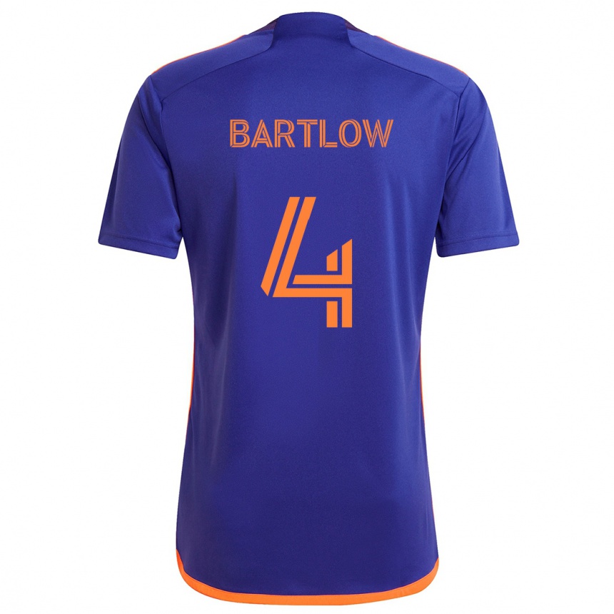 Kids Football Ethan Bartlow #4 Purple Orange Away Jersey 2024/25 T-Shirt