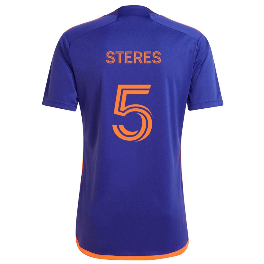 Kids Football Daniel Steres #5 Purple Orange Away Jersey 2024/25 T-Shirt