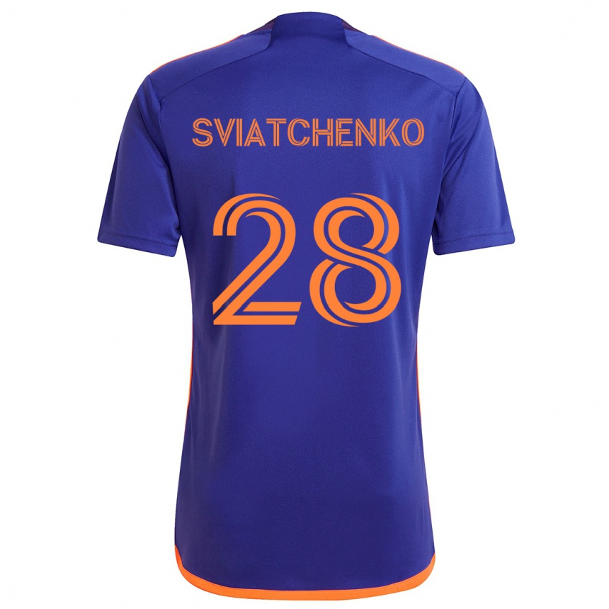 Kids Football Erik Sviatchenko #28 Purple Orange Away Jersey 2024/25 T-Shirt