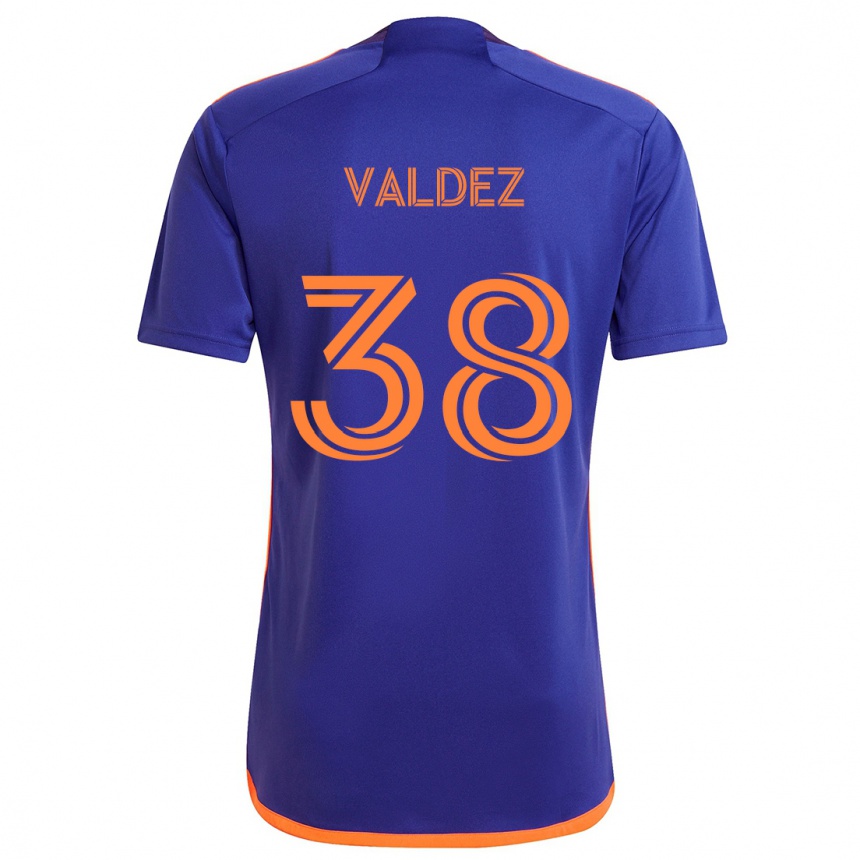 Kids Football Xavier Valdez #38 Purple Orange Away Jersey 2024/25 T-Shirt