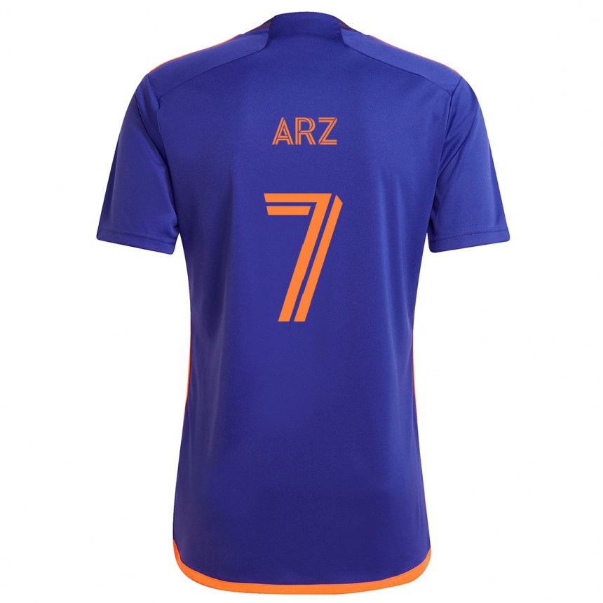 Kids Football Exon Arzú #7 Purple Orange Away Jersey 2024/25 T-Shirt