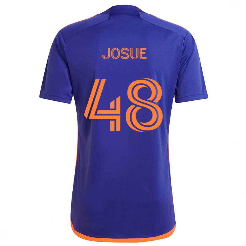 Kids Football Josué #48 Purple Orange Away Jersey 2024/25 T-Shirt