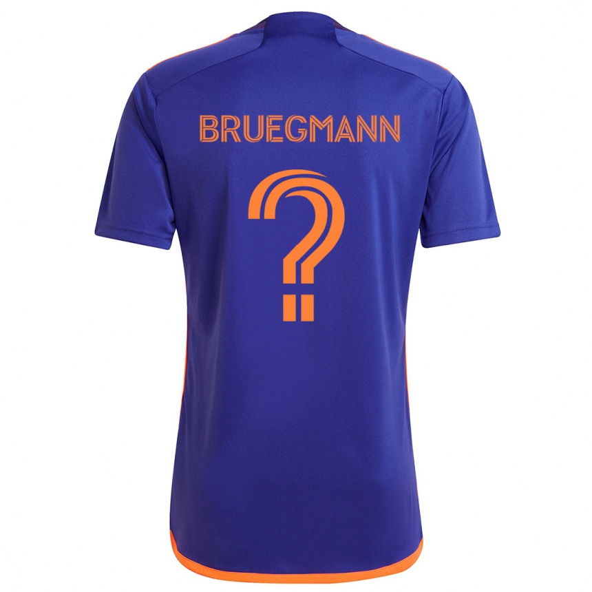 Kids Football Lukas Bruegmann #0 Purple Orange Away Jersey 2024/25 T-Shirt