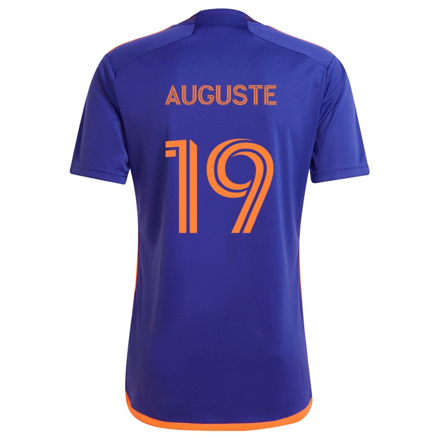 Kids Football Charles Auguste #19 Purple Orange Away Jersey 2024/25 T-Shirt