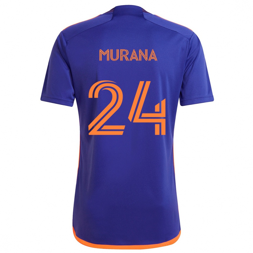 Kids Football Mujeeb Murana #24 Purple Orange Away Jersey 2024/25 T-Shirt