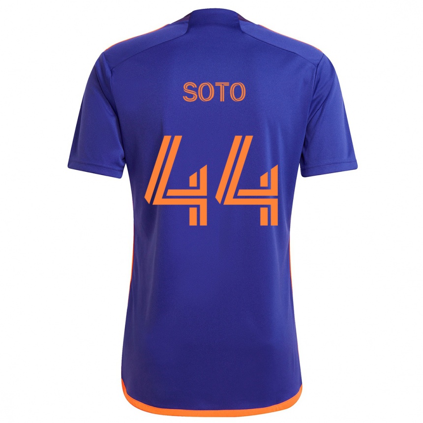 Kids Football Ezekiel Soto #44 Purple Orange Away Jersey 2024/25 T-Shirt