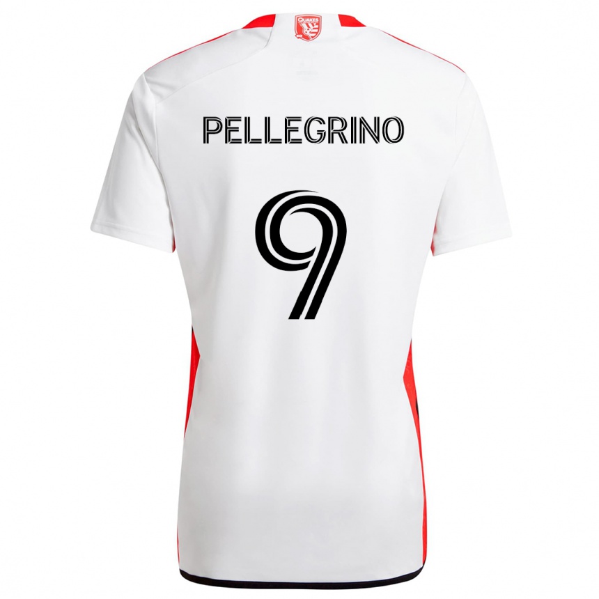 Kids Football Amahl Pellegrino #9 White Red Away Jersey 2024/25 T-Shirt