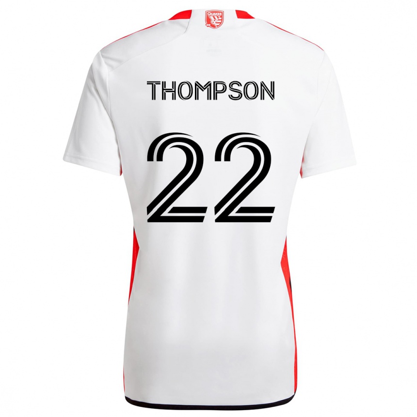 Kids Football Tommy Thompson #22 White Red Away Jersey 2024/25 T-Shirt