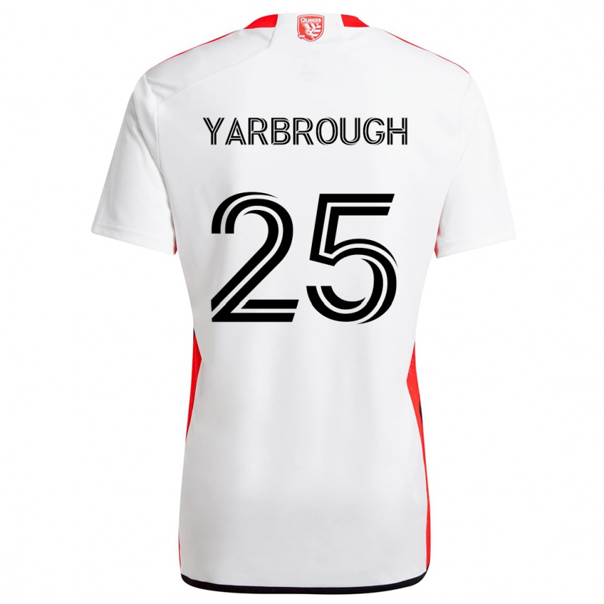 Kids Football William Yarbrough #25 White Red Away Jersey 2024/25 T-Shirt