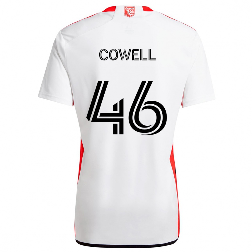 Kids Football Chance Cowell #46 White Red Away Jersey 2024/25 T-Shirt