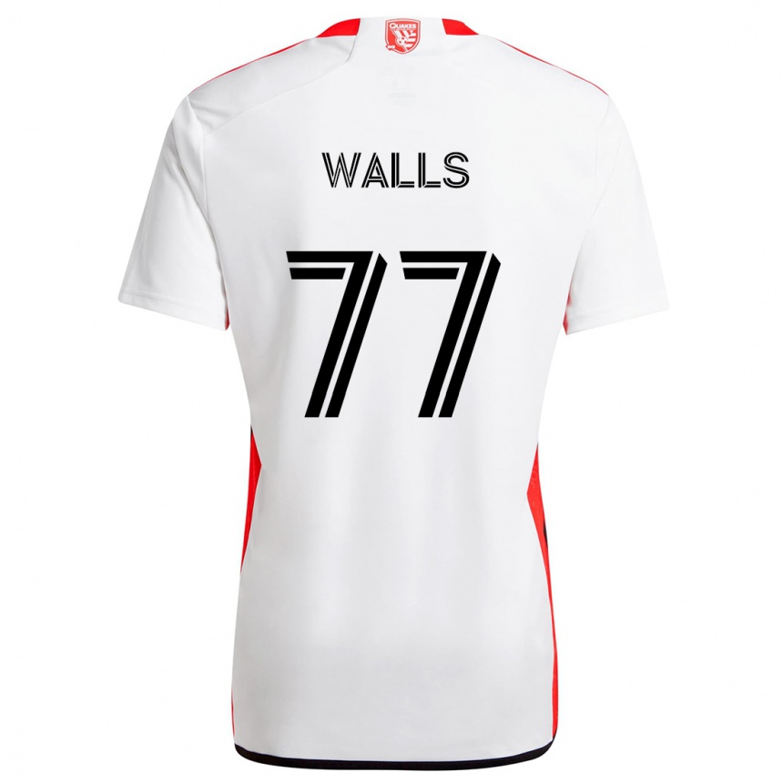 Kids Football Casey Walls #77 White Red Away Jersey 2024/25 T-Shirt